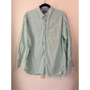 Bonobos‎ Teal Plaid Check Button Down Shirt Mens XL Slim Fit Long Sleeve